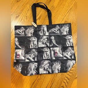 Victoria's Secret Black and White & Pink Graphic Tote NWT